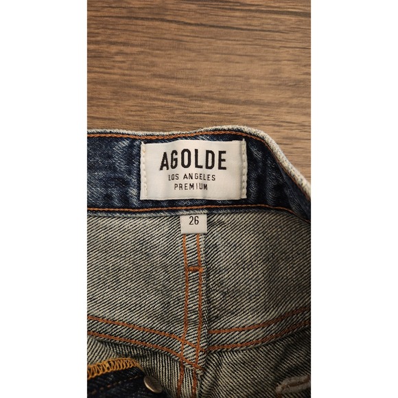 AGOLDE Womens Parker Vintage Cut Off Shorts‎ Distressed Blue Size 26 Button Fly - Picture 5 of 9